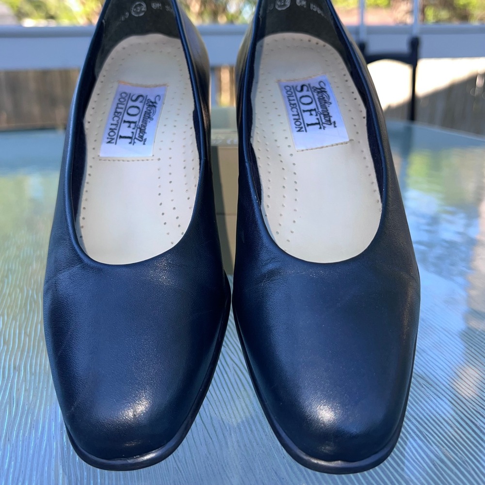 Worthington Soft Collection Cindy Leather Low Block Heel Pumps 6M